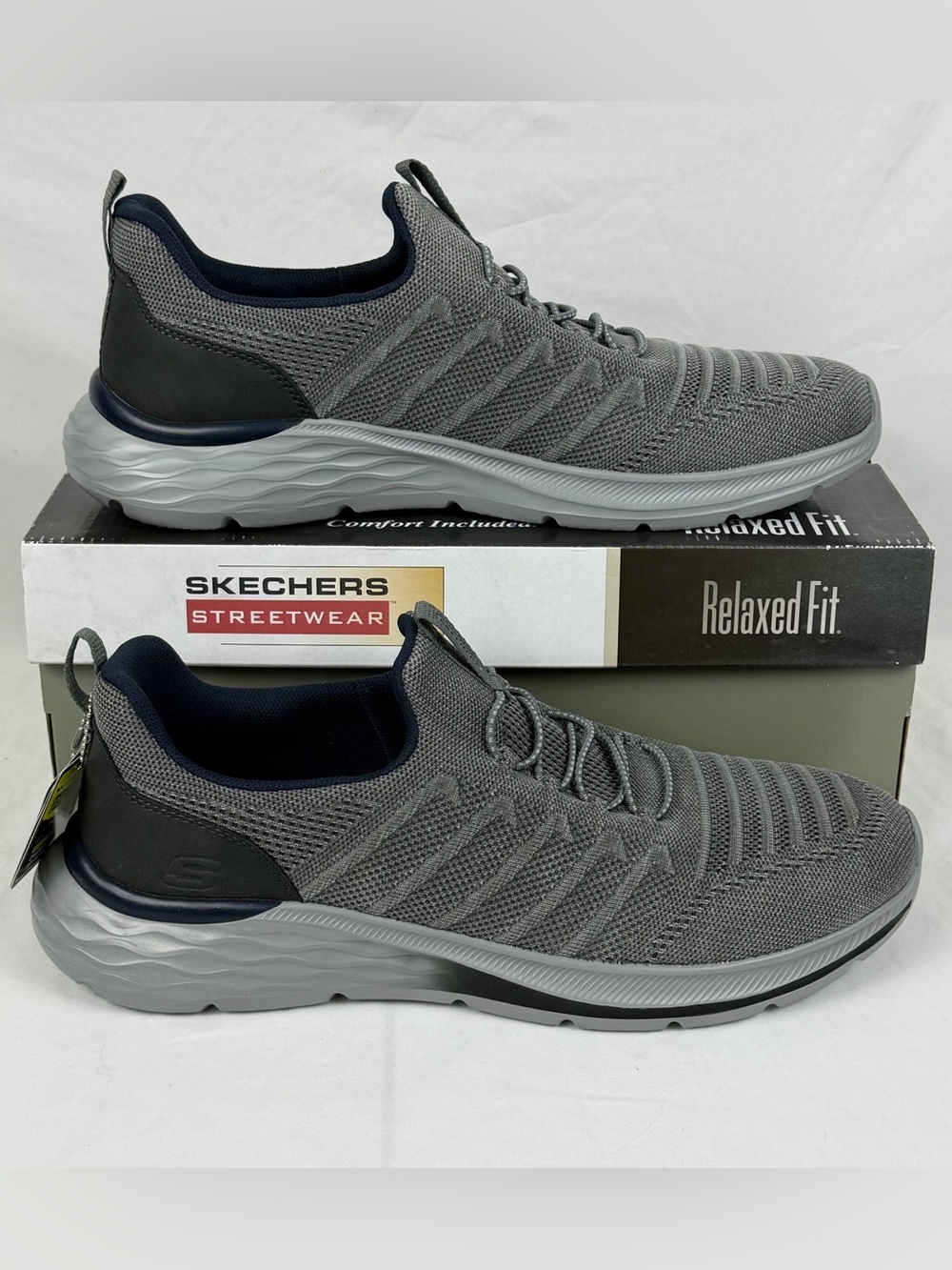 Skechers Streetwear Garner-Crispin 210671 Men Relaxed Fit Charcoal Size 12